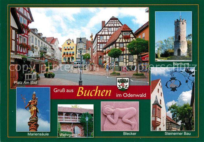 Buchen Baden Platz am Bild Wartturm Mariens?ule Blecker Steinerner Bau