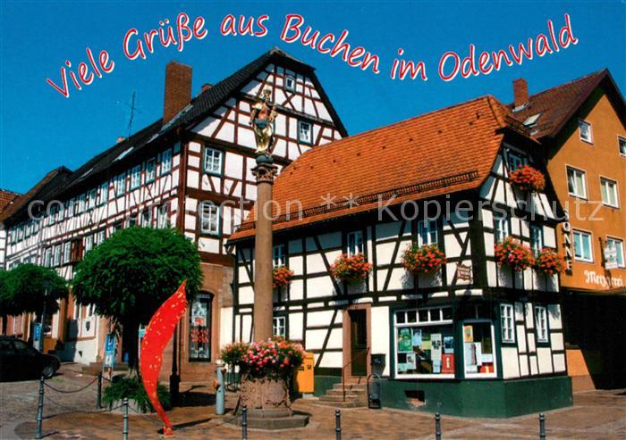 Buchen Baden Stadtansicht Mariens?ule