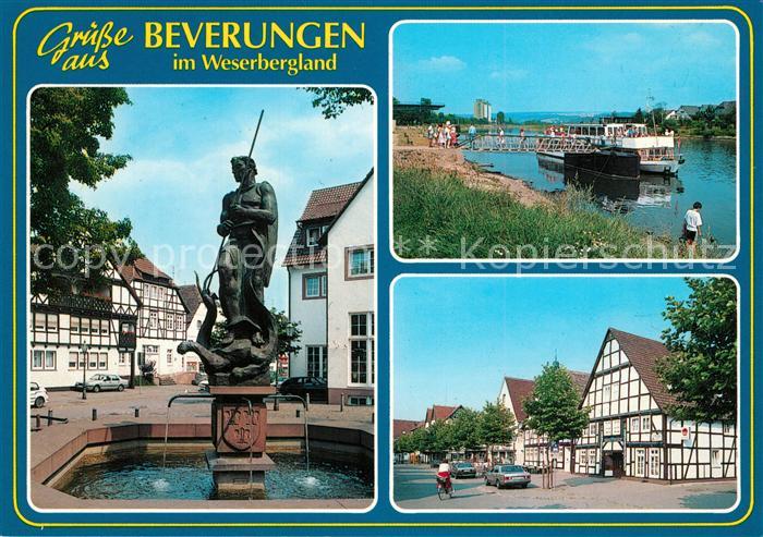 Beverungen F?hrschiffanlegestelle Brunnen Siegfried der Drachent?ter