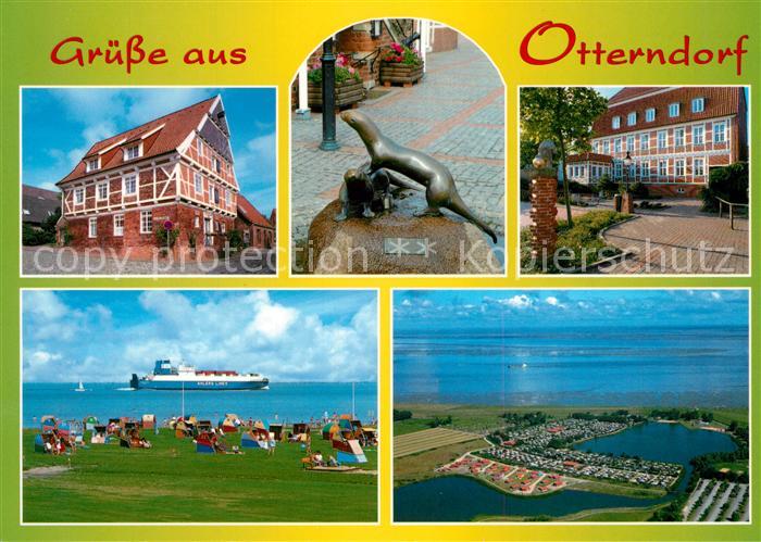 Otterndorf Niederelbe Fliegeraufnahme Strand Lateinschule Otterdenkmal Bullische