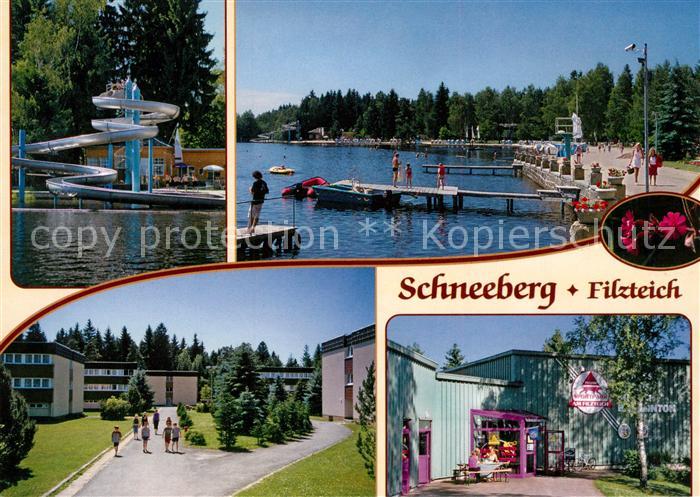 Schneeberg Erzgebirge Filzteich Promenade Bootsverleih Sportpark Riesenrutsche