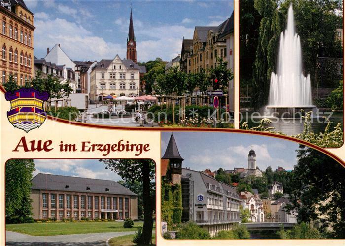 Aue Erzgebirge Altmarkt Nikolaikirche Kulturhaus Carolateich Parkanlage Friedens