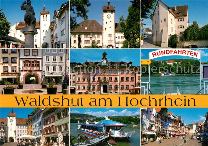 Waldshut-Tiengen Rathaus Oberes Tor Denkmal Schiffsanleger Stadtansicht