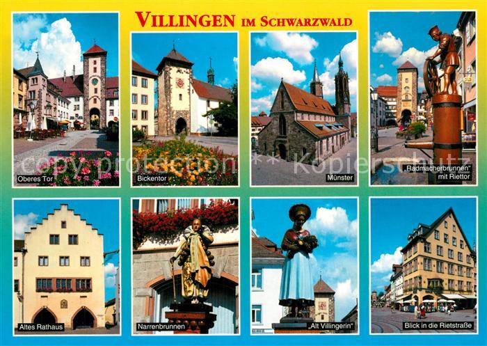 Villingen-Schwenningen Oberes Tor Bickentor Muenster Radmacherbrunnen Riettor Ra