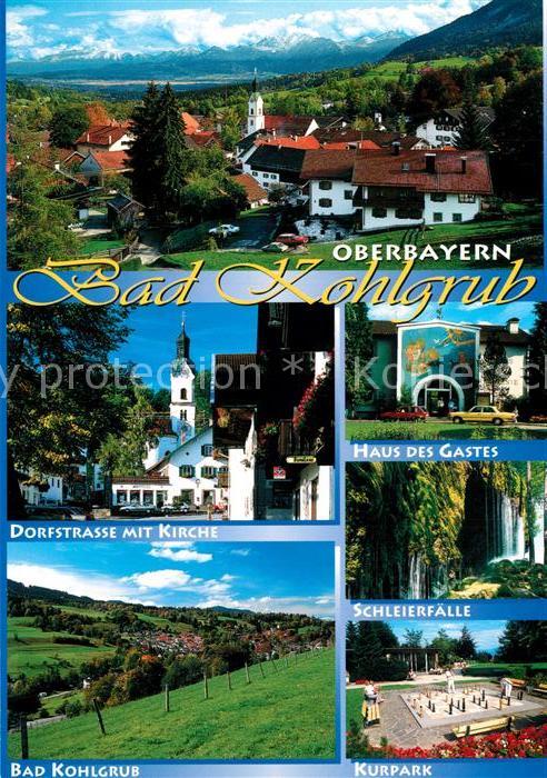 Bad Kohlgrub Dorfstrasse Kirche Haus des Gastes Schleierfaelle Kurpark