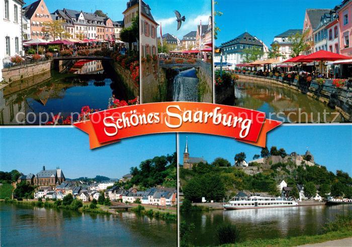 Saarburg Saar Stadtansichten Faehrschiff Wasserfall