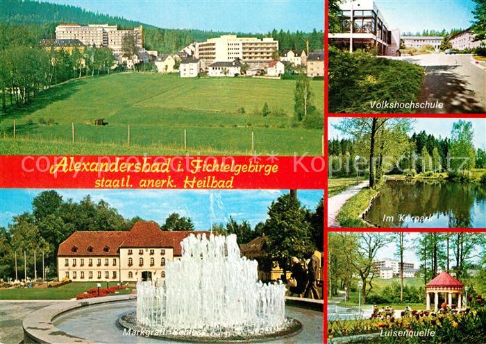 Alexandersbad Bad Luisenquelle Volkshochschule Kurpark Markgraefliches Schloss