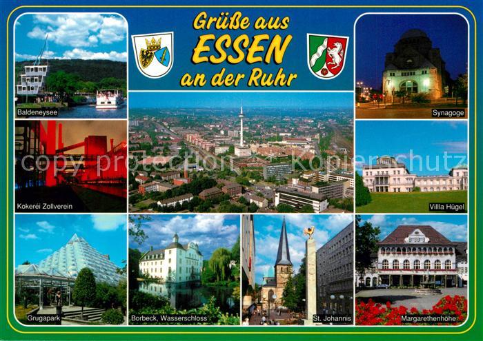 Essen Ruhr Baldeneysee Synagoge Grugapark Kokerei Zollverein Borbeck Schloss