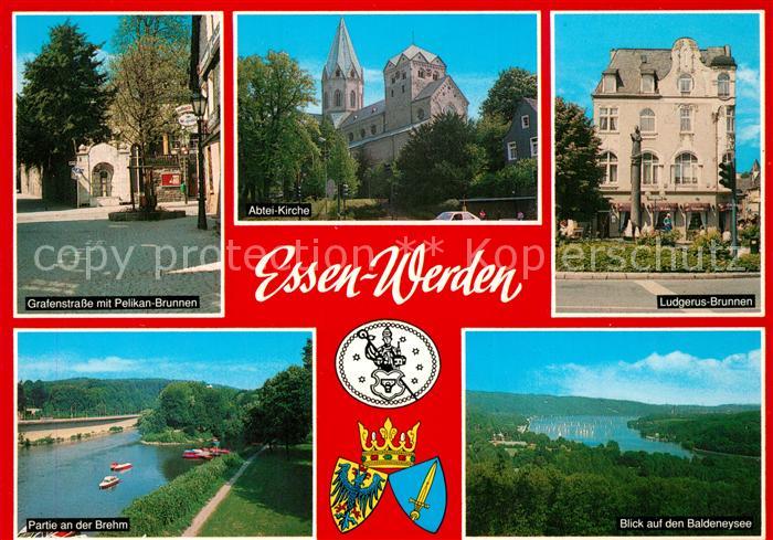 Werden Ruhr Grafenstrasse Pelikan Brunnen Ludgerus Brunnen Brehm Baldeneysee