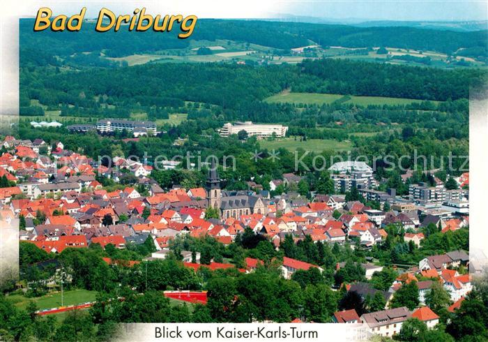 Driburg Bad Panorama vom Kaiser Karls Turm Kirche