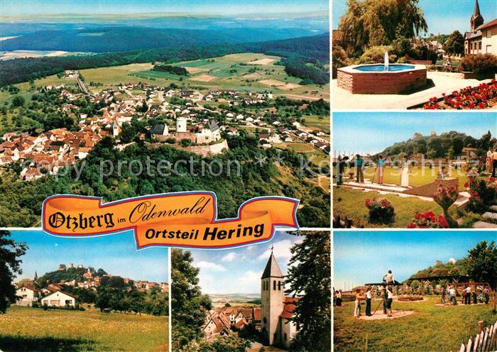 Hering Odenwald Panorama Minigolfplatz Kirche Brunnen