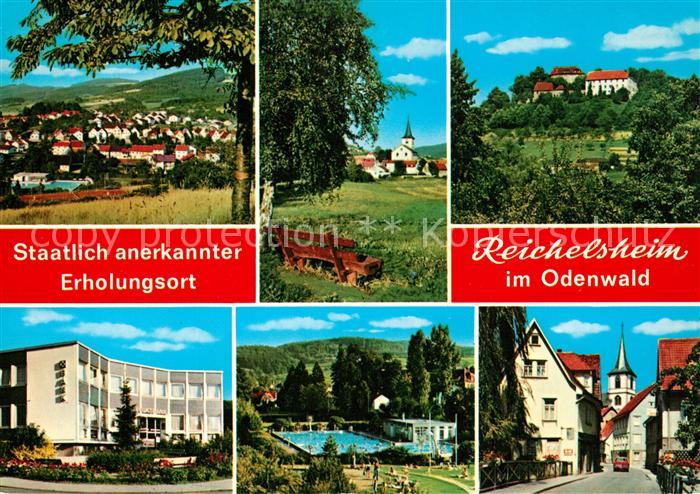 Reichelsheim Odenwald Panoramen Schwimmbad Ortsansicht
