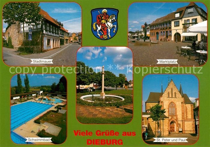 Dieburg Stadtmauer Marktplatz Schwimmbad Sankt Peter und Paul