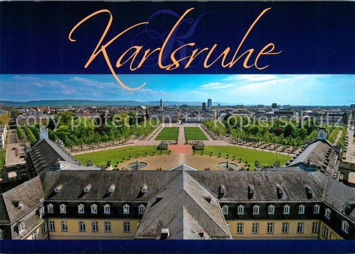 Karlsruhe Baden Blick vom Schloss auf Stadt