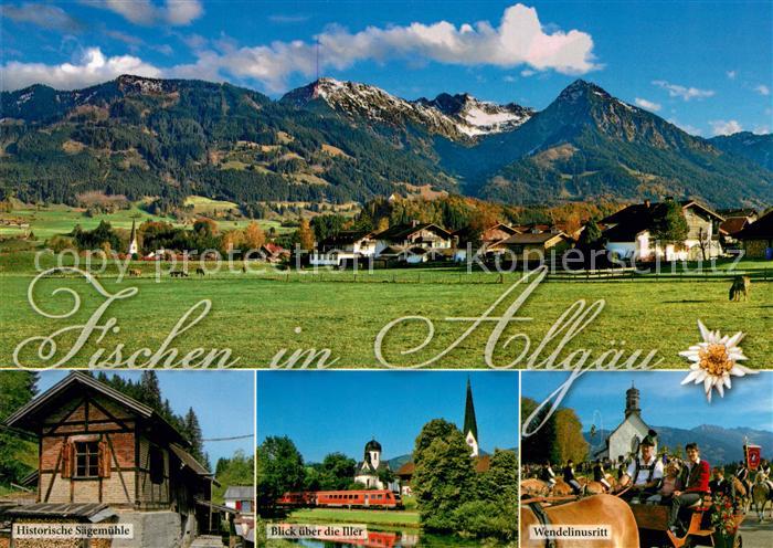 Fischen Allgaeu Panorama Saegemuehle Iller Wendelinausritt