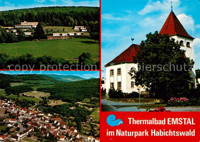 Emstal Bad Panorama Fliegeraufnahme Kirche