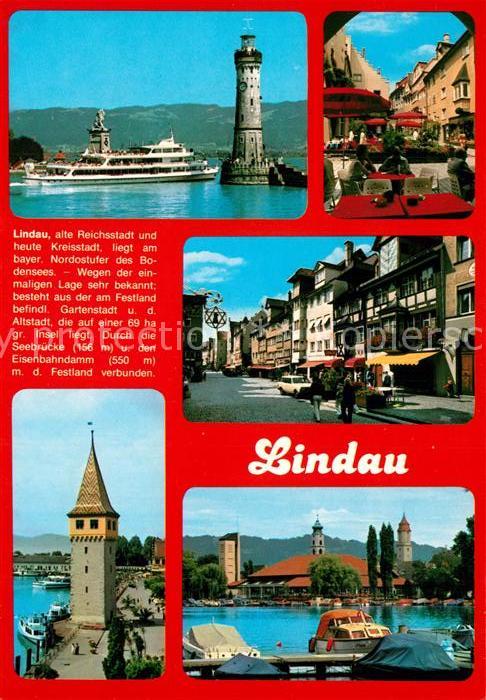 Lindau Bodensee Leuchtturm Faehrschiff Stadtansichten