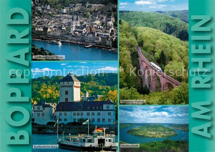 Boppard Rhein Stadtansicht Kurfuerstliche Burg Rheinschleife Hubertus Viadukt