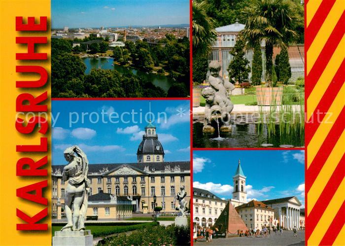 Karlsruhe Baden Schloss Statue Marktplatz Pyramide