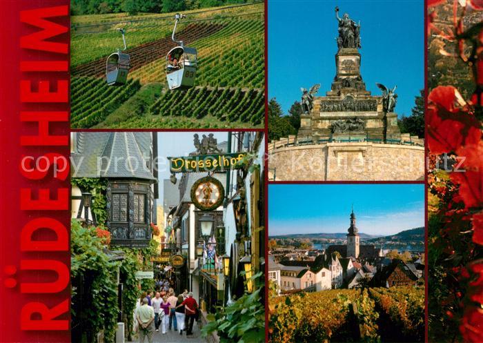 Ruedesheim Rhein Drosselhof Sessellift Denkmal Panorama