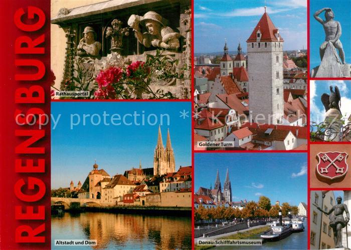 REGENSBURG Bayern Rathausportal Altstadt Dom Donau Schifffahrtsmuseum Goldener T