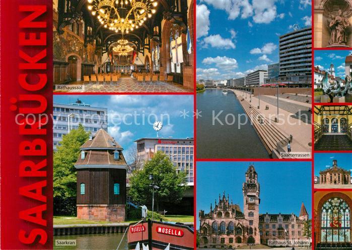 SAARBRueCKEN Saarland Rathaussaal Saarkran Rathaus Sankt Johann Saarterrassen