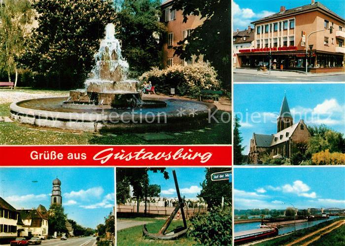 Ginsheim-Gustavsburg Brunnen Kirchen Anker Hafen