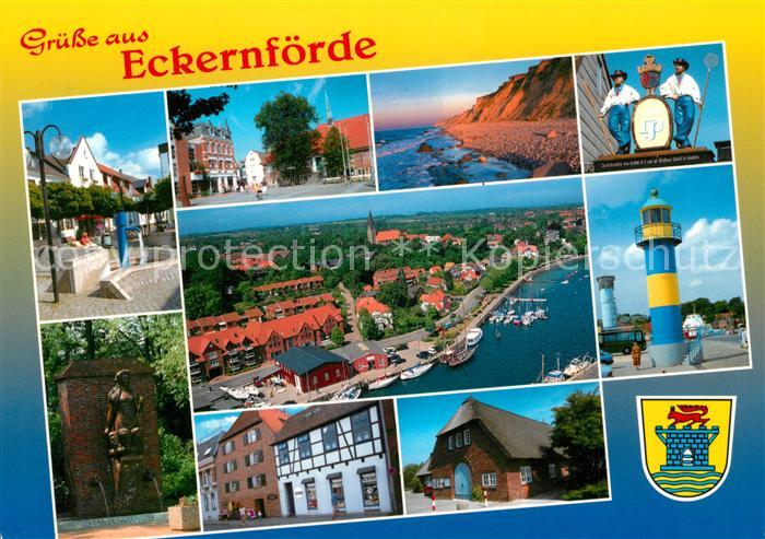 Eckernfoerde Leuchtturm Fischerdenkmal Steilkueste Fliegeraufnahme