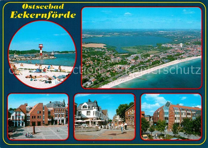 Eckernfoerde Strand Rathaus Marktplatz Fliegeraufnahme