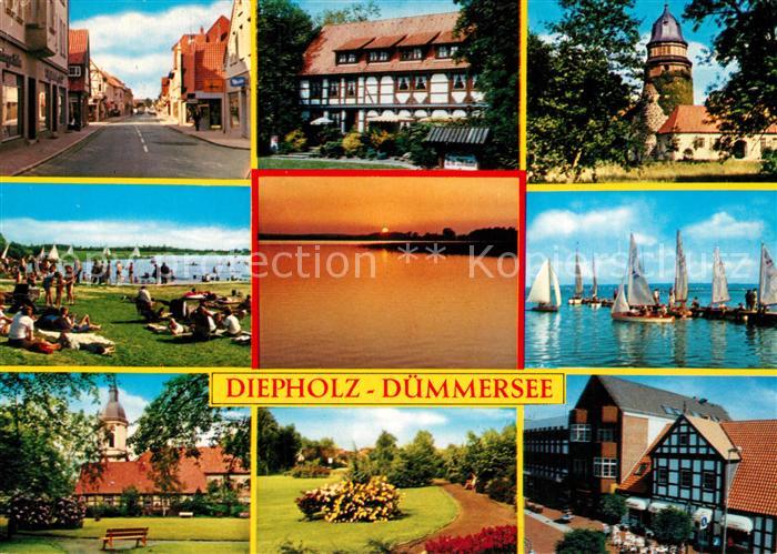 Diepholz Duemmersee Hafen Strand Park Abendstimmung