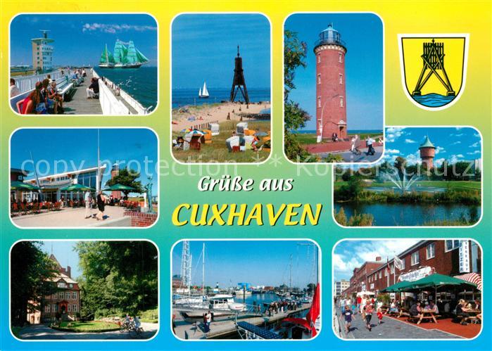 Cuxhaven Nordseebad Seebruecke Leuchtturm Strand Hafen Park