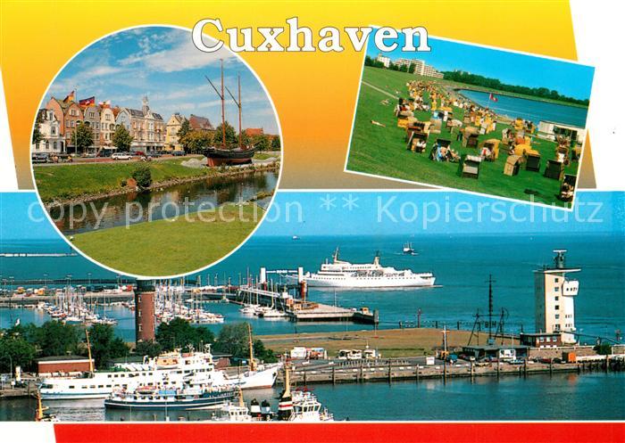 Cuxhaven Nordseebad Hafen Strand Stadtansicht