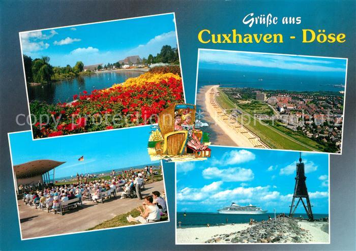 Cuxhaven Doese Nordseebad Fliegeraufnahme Leuchtturm Kurkonzert Park