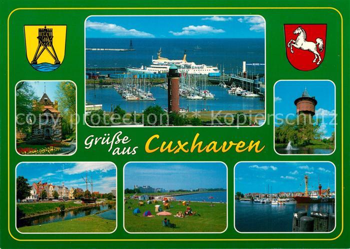 Cuxhaven Nordseebad Leuchtturm Hafen Liegewiese Stadtansichten