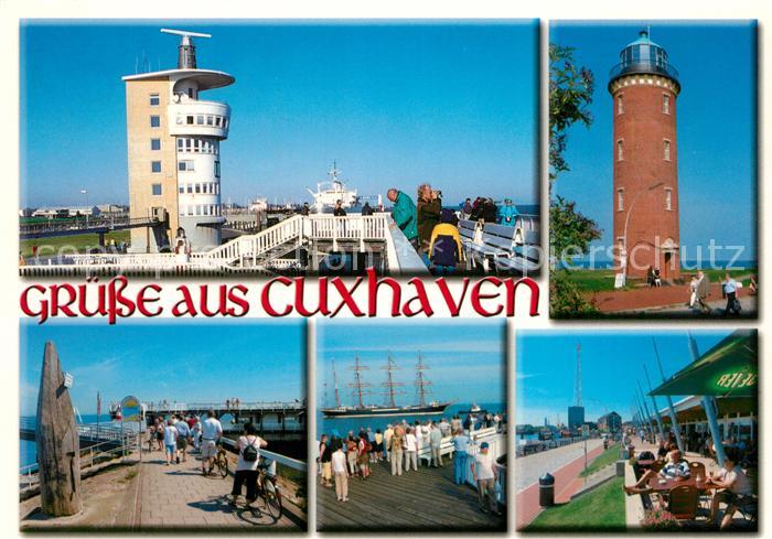 Cuxhaven Nordseebad Alte Liebe Leuchtturm Seebruecke Faehranleger