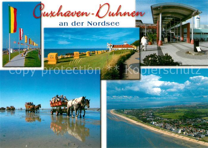 Cuxhaven Duhnen Nordseebad Wattkutschfahrt Strand Uferpromenade