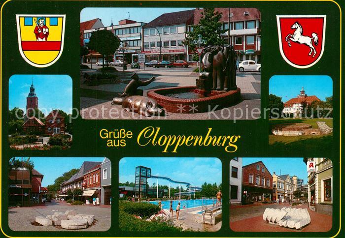 Cloppenburg Tierbrunnen Schwimmbad Marktplatz Kirche