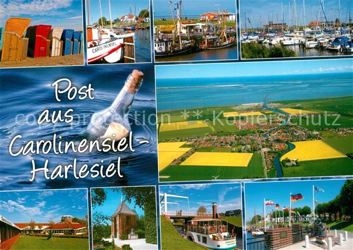 Carolinensiel-Harlesiel Ostfriesland Fliegeraufnahme Hafen Strandkoerbe