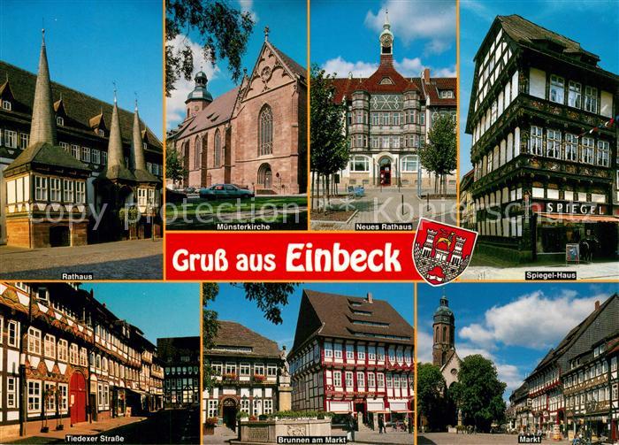 Einbeck Niedersachsen Spiegelhaus Markt Brunnen Rathaus Muensterkirche