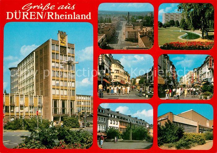 Dueren Rheinland Rathaus Stadthalle Einkaufsstrasse