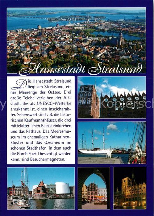 Stralsund Mecklenburg Vorpommern Panorama Hafen Rathaus