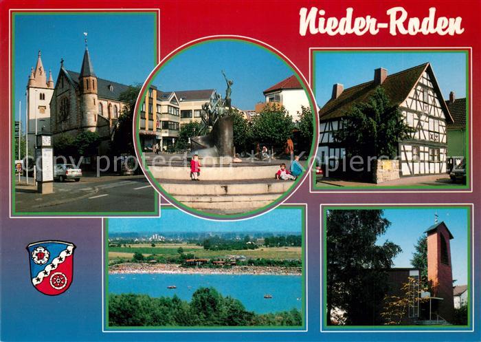Nieder-Roden Katholische Pfarrkirche Strand Brunnen Fachwerk