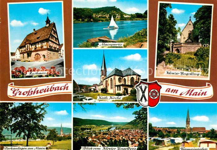 Grossheubach Rathaus Mainpartie Kloster Engelberg Katholische Kirche Campingplat