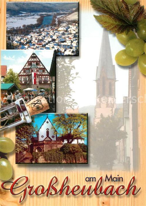 Grossheubach Kirche Fachwerkhaus Weintrauben