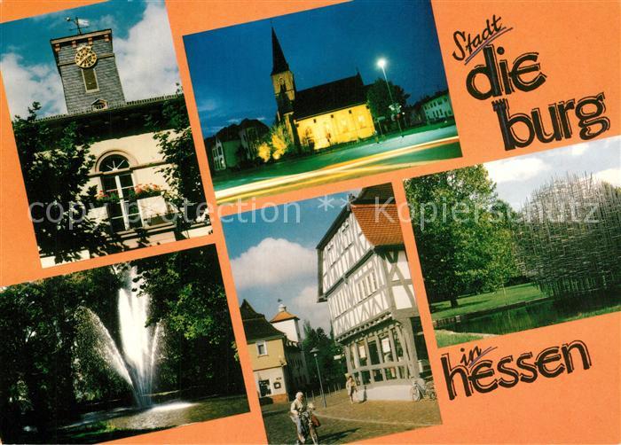 Dieburg Rathausturm Gaasbecksuhr Kirche Schlossgarten Marktplatz