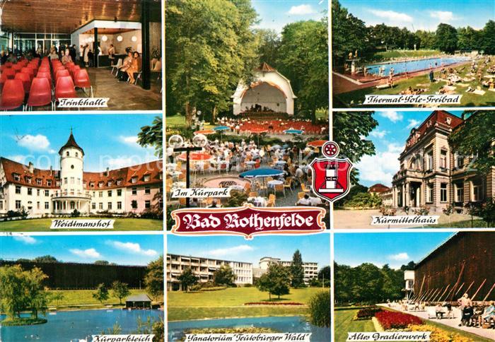 Bad Rothenfelde Trinkhalle Weitmanshof Kurparkteich Konzertpavillon Sanatorium T