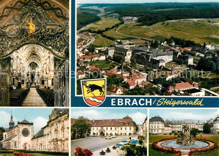 Ebrach Oberfranken Kloster Innenansicht Brunnen Park Fliegeraufnahme