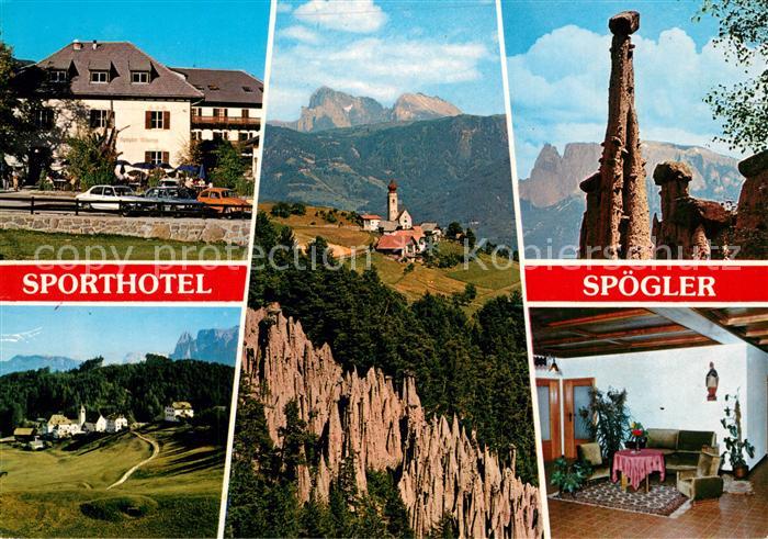 Lengmoos Ritten Sporthotel Spoegler Landschaftspanorama Dolomiten Felsen