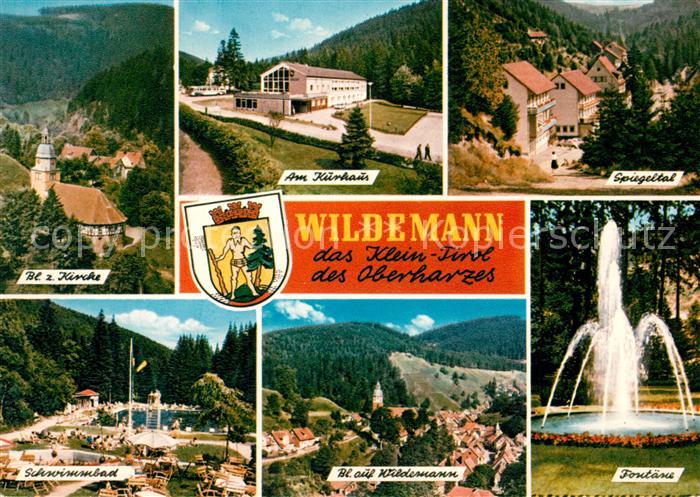 Wildemann Panorama Kurhaus Park Fontaene Schwimmbad Spiegeltal