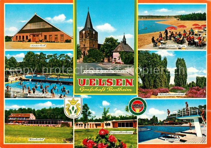 Uelsen Reiterhof Waldbad Kurhotel Kirche Rathaus Jugendherberge Wilsumer Berge S